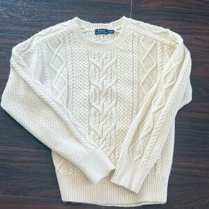Polo by Ralph Lauren Womens Cream Cable Knit Sweater